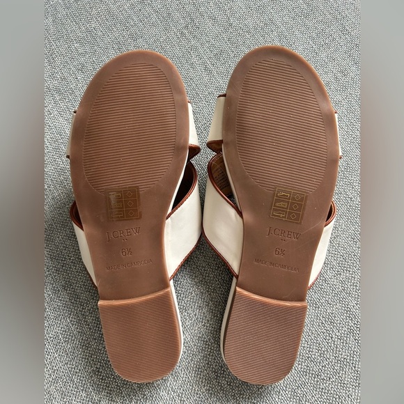J. Crew Ivory Criss Cross Slide Sandals Size 6.5 - Picture 4 of 4